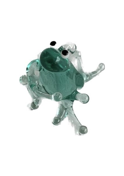 El Yapımı Mini Murano Cam Kurbağa Biblo A111-04