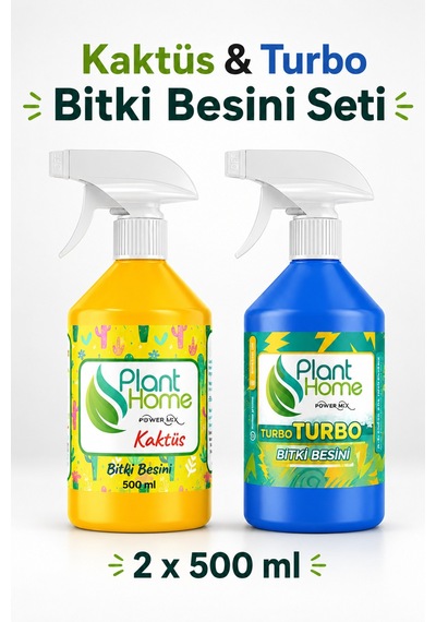 Bitki Besini Seti Turbo Ve Kaktüs Kök Gelişim Destekleyici 2x500 Ml 1 L