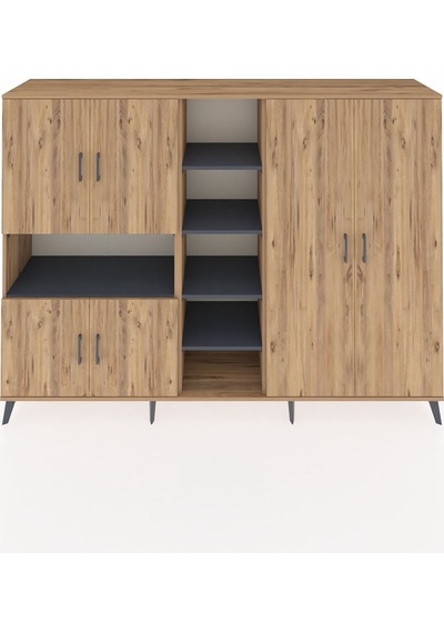 Hyperion Dolap 13 Raflı 6 Kapaklı 220x44x163 Çam-çam/antrasit Çam-çam/antrasit Hyperion Dolap 13 Raflı 6 Kapaklı 220x44x163 Çam-çam/antrasit Çam-çam/antrasit