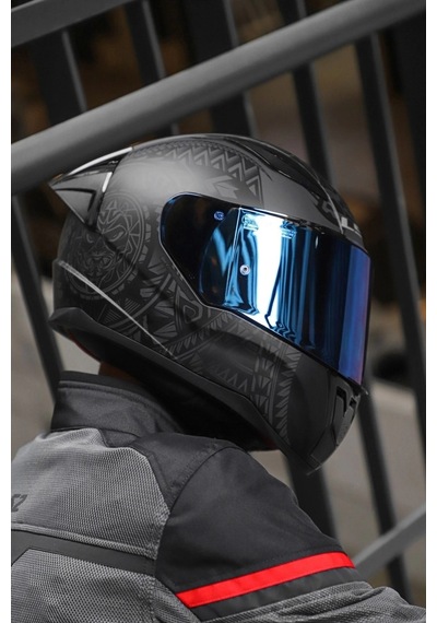 Rapıd 2 Race Takaroa Mat Siyah Kask + Spoiler Mat Siyah