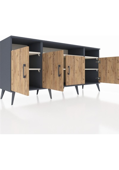Hyperion Konsol 6 Raflı 4 Kapaklı 176x44x83 Antrasit-çam/aytaşı Çam/aytaşı Hyperion Konsol 6 Raflı 4 Kapaklı 176x44x83 Antrasit-çam/aytaşı Çam/aytaşı