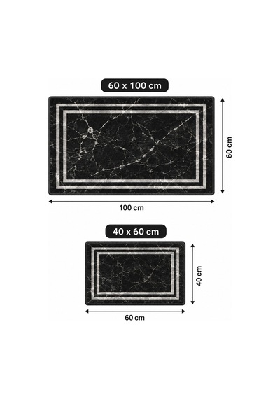 Siyah Mermer Desenli 2'li Banyo Paspası Seti 60x100 + 40x60 Cm Kaymaz Taban Yıkanabilir Banyo Halısı Siyah - 919645303 Siyah Siyah Mermer Desenli 2'li Banyo Paspası Seti 60x100 + 40x60 Cm Kaymaz Taban Yıkanabilir Banyo Halısı Siyah - 919645303 Siyah