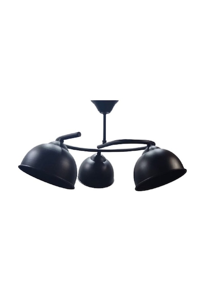 Riolight Modern Üçlü Mat Altın Gövde Siyah Başlık Metal Sarkıt Av