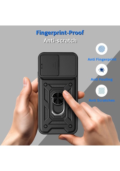 Caseonn Oppo Reno 15 Pro 5g Kılıf Sürgülü Kamera Korumalı Yüzüklü Mıknatıslı Tank Kapak Lacivert