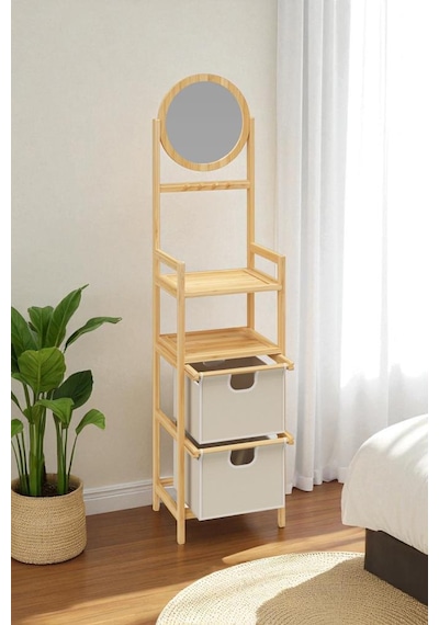 Digithome Bambu Aynalı 2 Çekmeceli Banyo Düzenleyici 2 Raflı Şifonyer Makyaj Organizeri Db-0035 Kahverengi Digithome Bambu Aynalı 2 Çekmeceli Banyo Düzenleyici 2 Raflı Şifonyer Makyaj Organizeri Db-0035 Kahverengi
