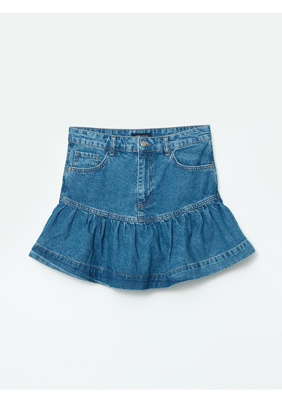 Lcw Vision İndigo Standart Fit Kadın Jean Mini Etek