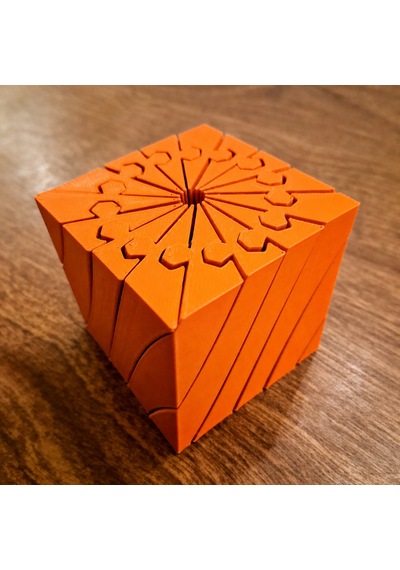 3d Baskı Twisting Küp - Mekanik Dönen Bulmaca Küpü-turuncu