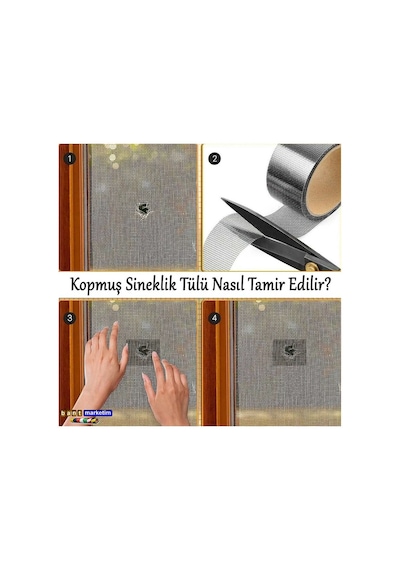Sineklik Tamir Bandı 50mm X 2m Kendinden Yapışkanlı Yama Bandı Delik Ve Yırtık Onarım 2 Adet