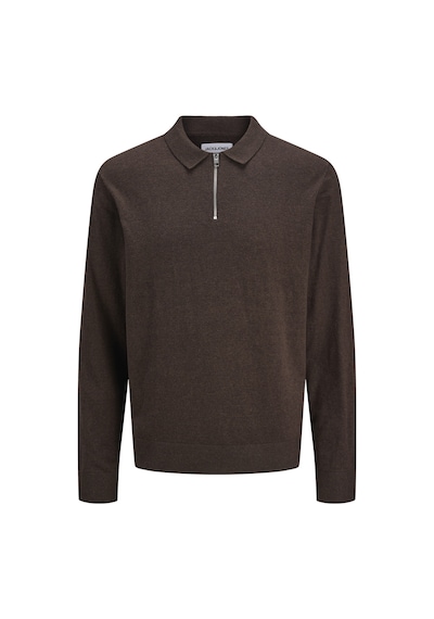 Jack & Jones Erkek Polo Yaka Uzun Kollu Triko Üst - Emil - 12268210 Mulch