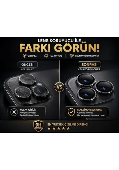 Fixmaster İphone 16-16 Plus Uyumlu Siyah Kamera Lens Koruyucu, Kolay Kurulum, Alüminyum Alaşımlı Çerçeve, Darbelere Ve Çizilmelere Karşı Yüksek Dayanıklı Temperli Cam