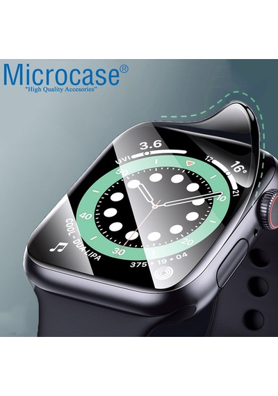 Apple Uyumlu  Watch 8 45 mm Tam Kaplayan Ekran Koruma 3D Film Siyah