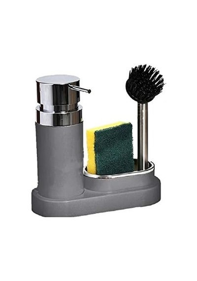 Polen Sıvı Sabunluk Ve Fırça Mutfak Seti, 20 X 8,5 X 19,5 Cm, Bej 000 Açık Krem