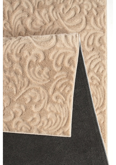 Plato Halı Opqo Sarmaşık Premium Oturma Odası, Salon, Antre, Yıkanabilir Polyester Kaymaz Taban Dark Bej Halı