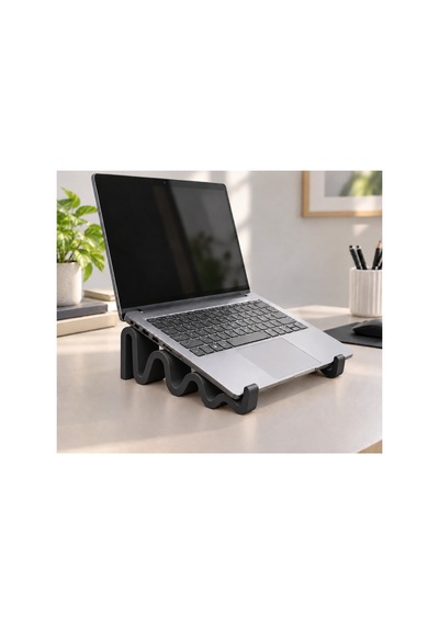 Violet Dalgalı Görünümlü Laptop Standı - Siyah