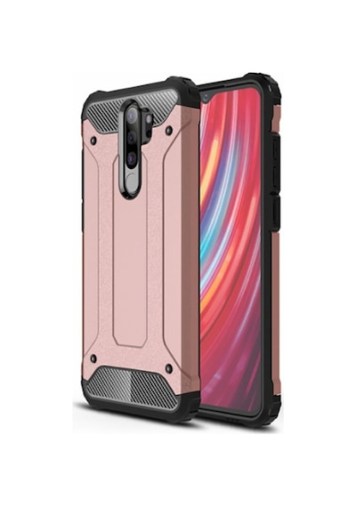 Kilifone - Xiaomi Uyumlu Redmi Note 8 Pro - Kılıf Çift Katman Zırh Tank Crash Military Kapak - Rose Gold