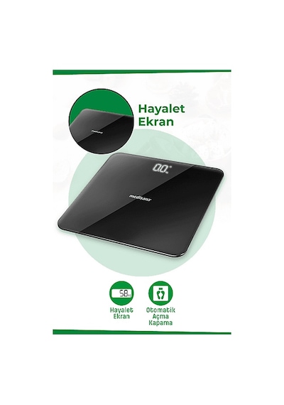 Medısana 38200 Dijital Cam Baskül Siyah
