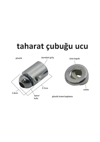 Yapıtaşı Yt129 Taharet Çubuğu Ucu Oynar Perlatörü Krom Renk