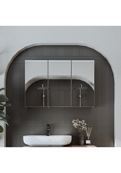 Banyo Dolabı Kulpsuz 3 Kapaklı Mdf 90 Cm Aynalı Banyo Dolabı Atl Atlantik Çam Banyo Dolabı Kulpsuz 3 Kapaklı Mdf 90 Cm Aynalı Banyo Dolabı Atl Atlantik Çam