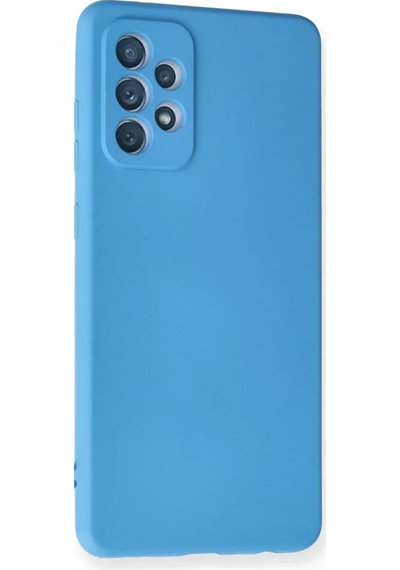 Newface Samsung Uyumlu Galaxy A72 Kılıf Nano İçi Kadife Silikon - Mavi Resimdeki