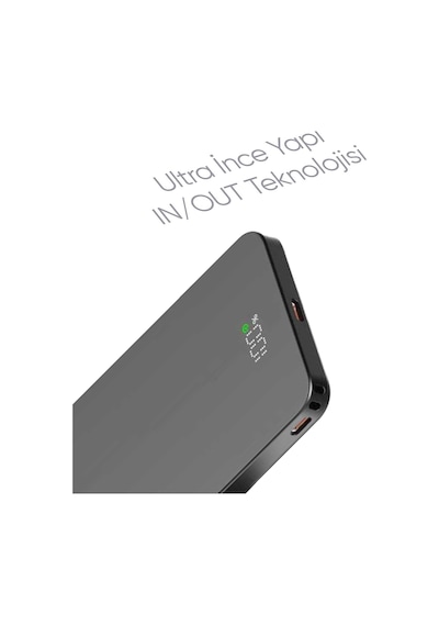 Snp-3020 Magsafe Powerbank 5000mah Slim 22.5w Hızlı Şarj Led Ekran Ince Powerbank Şarj Cihazı Siyah