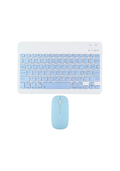 Novstrap Huawei Matepad Pro/11/12x/11.5/air/se T5/t8/t10 İle Uyumlu Bluetooth Klavye Mouse Seti Mavi Optik