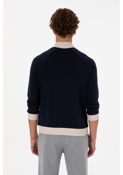 U.S. Polo Assn. Erkek Yarım Fermuarlı Comfort Fit Lacivert Basic Sweatshirt 50316303-VR033