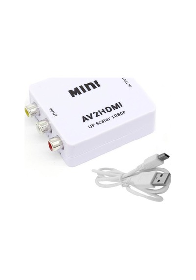 Ally Av To Hdmı Mini Switch Rca Composit Audio Video Hdmı Görünt-Beyaz