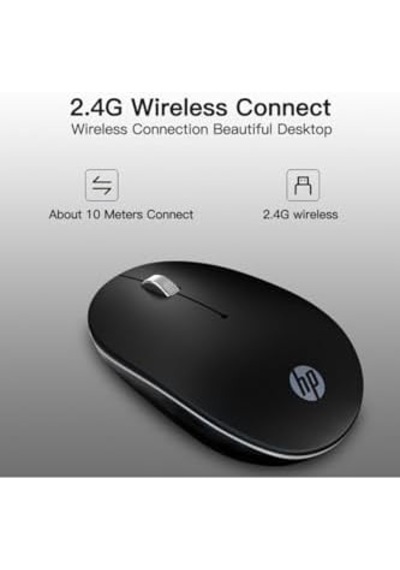 Hp S1500 Kablosuz Usb Mouse 1600 Dpi Siyah Sessiz Açık Beyaz