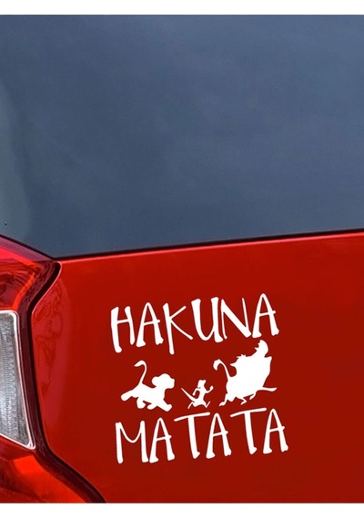 Hakuna Matata Oto Sticker Beyaz 15 Cm