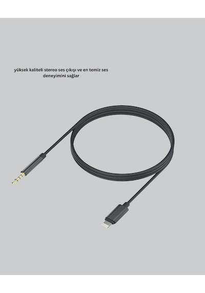 Cosmotex Lightning To 3.5mm Aux Ses Dönüştürücü Kablo 1 Metre Stereo Uyumlu
