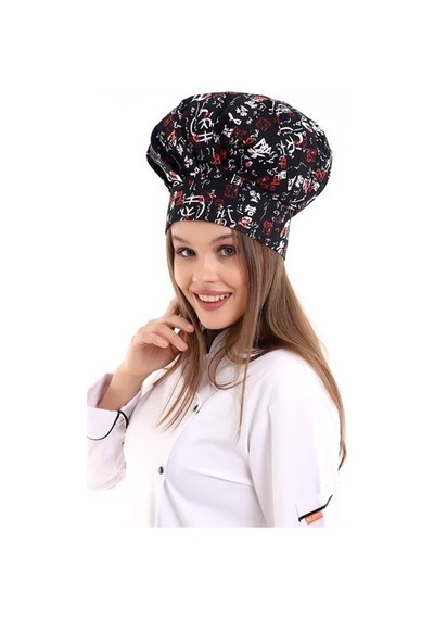 Çin Yazısı Desenli Aşçı Mantar Şapka - Unisex-Standart-Tek Parça