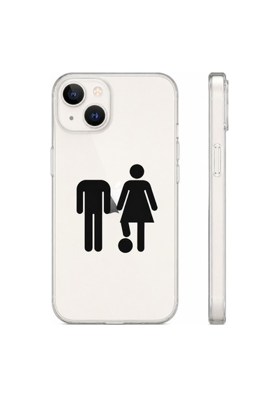 Apple iPhone Uyumlu 14 Uyumlu Oops My Turn Telefon Kılıfı Siyah Beyaz Tasarım Kişiye Özel Beyaz