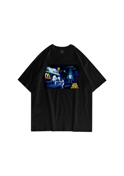 Flood Of Style Unisex Live From Utopia Travis Scott Siyah Tshirt
