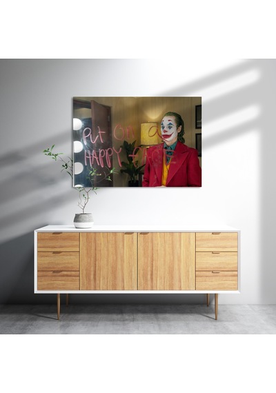 Cakasepetim Mutlu Bir Yüz Takın Ayna Yazısı Joker Ahşap Mdf Tablo