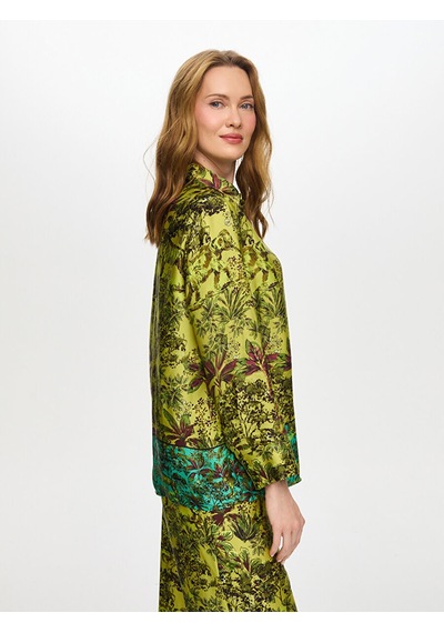 Faik Sönmez Eteği Sulu Jungle Desen Tunik W27tnk002 Uw27tnk002196 Matcha