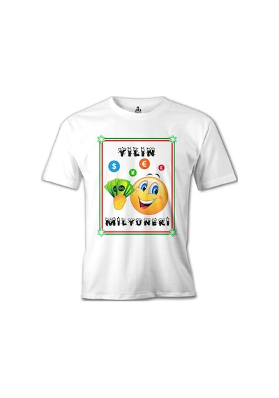 Yılın Milyoneri Beyaz Erkek Tshirt