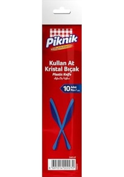 Piknik Kullan-at Kristal Bıçak 10'lu Renk'li 1441 Açık