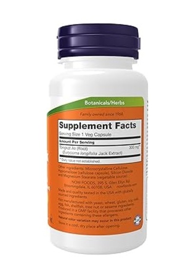Now Foods Tongkat Ali Testojack 300, 300 Mg, 60 Veg Capsules