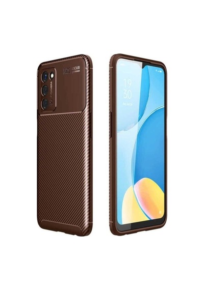 Oppo A55 5g Kılıf Zore Negro Silikon Kapak Kahverengi