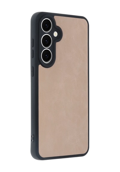 Newface - 180 - Samsung Galaxy Uyumlu S24 Fe Kılıf Aras Deri Kapak - Ece-umay - - Pudra