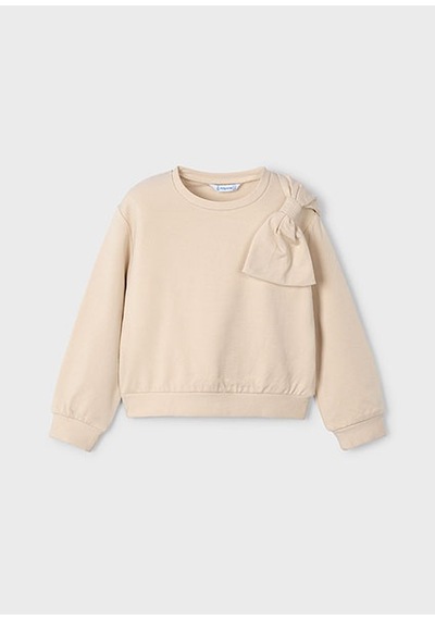 Mayoral Bej Kız Çocuk Fiyonklu Sweatshirt 4434 Bej
