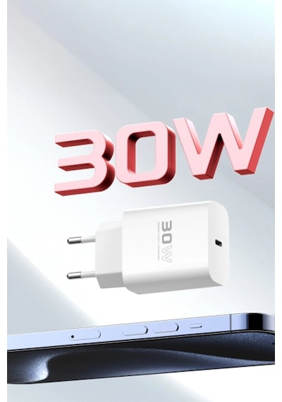 C87c 30w Type-c Çıkışlı Ekstra Dl50 1m Type-c To Lightning Kablolu Pd Şarj - Beyaz