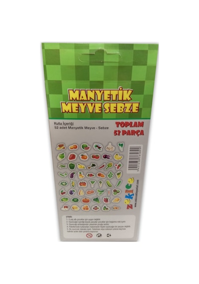 Manyetik Meyve ve Sebze 52 Parça