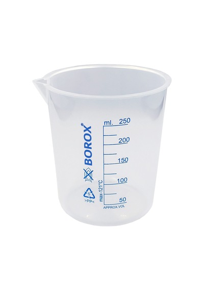 Borox Plastik Beher 250 ML Ölçü Kabı Mavi Skala