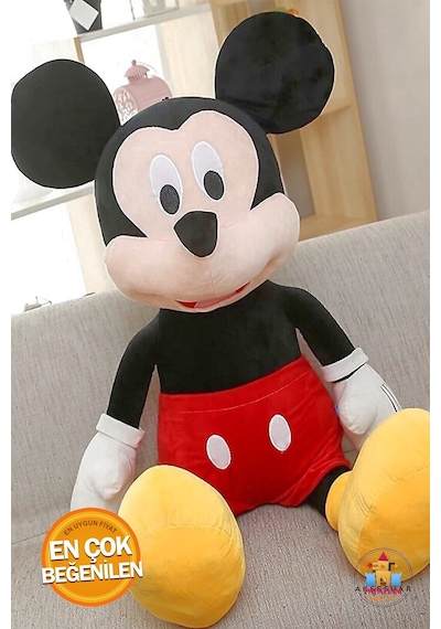 Yeni Sezon 50 Cm Mickey Mouse Temalı Kırmızı Peluş Oyuncak - Çocuklar İçin Eğlenceli Miki Fare Peluş Çok Renkli
