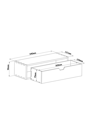 Desna Büyük Çekmeceli Mini Dolap 34 Cm Uzunluk X 12.1 Cm Genişlik X 9.6 Cm Woodsaka Doğal Ahşap