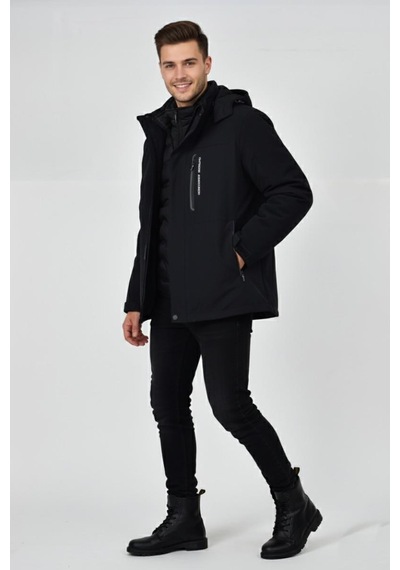 Dynamo Erkek Kapüşonlu Spor Mont 2 Parça Regular Fit 3361 Bgl-st04901 Siyah