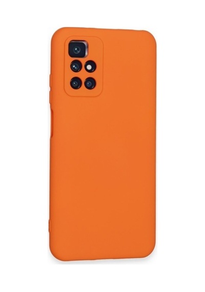 Xiaomi Redmi 10 2022 Kılıf Içi Kadife Renkli Silikon Telefon Kılıfı Col178903-turuncu