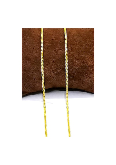 Omar Silver Unisex Gurmet 1,9 Mm Gold Altın Kaplama Gümüş Kolye Z