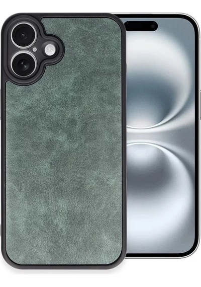 Apple İphone Uyumlu 16 Plus Kılıf Aras Deri Kapak - Koyu Yeşil